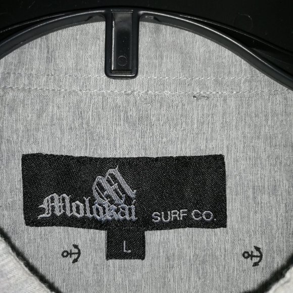 Men's Molokai Surf Co. Short-Sleeved Shirt Anchor Design, Size L, Gently Used - Picture 3 of 6